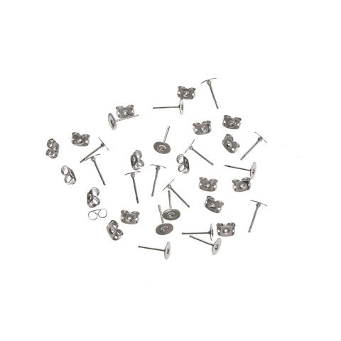 Vaessen creative • oorstekers 6mm 18pcs zilver