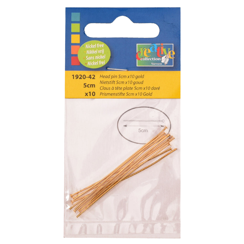 Vaessen creative • nietstift 5cm 10pcs goud