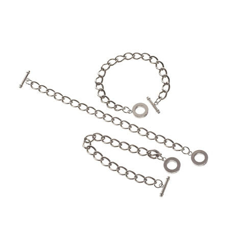 Darice • chain bracelet + clasp rod ring 10cm x1 silver