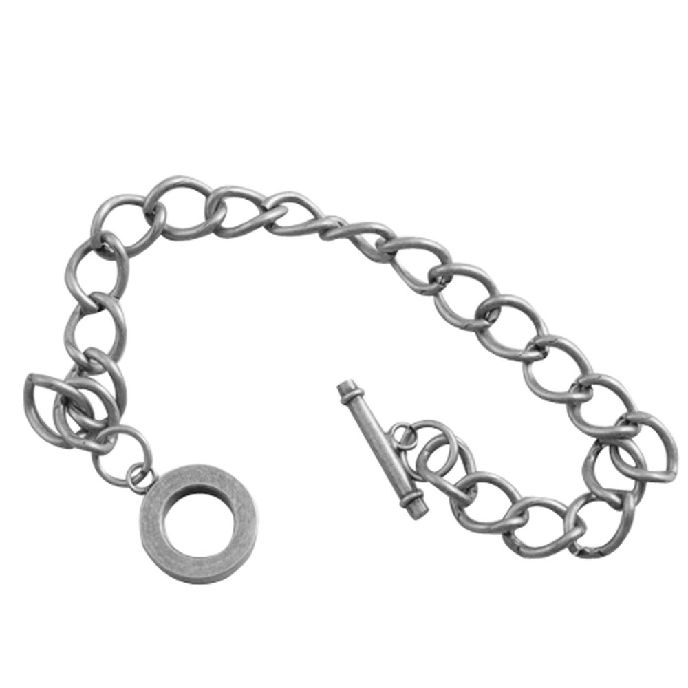 Darice • chain bracelet w toggle x1 ant. silver plated