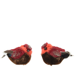 Kaemingk vogel kunstbont op clip 2assl.7cm x w.11cm x h.8cm | 4 stuks