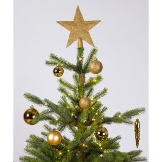 Decoris kerstballen mat glas glitter 33 stuks goud