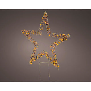 Kaemingk micro led stake light wicker steady buitenl.1 cm x w.48cm x h.54cm