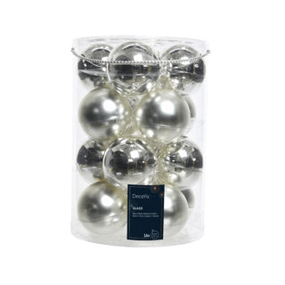 Kaemingk kerstballen glas shiny,matt mixdia8cm