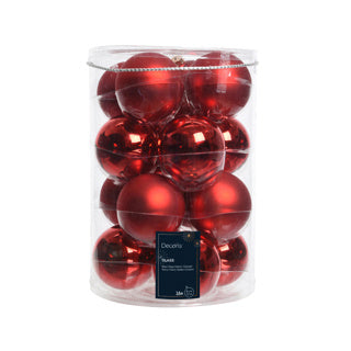 Kaemingk kerstballen glas shiny,matt mixdia8cm