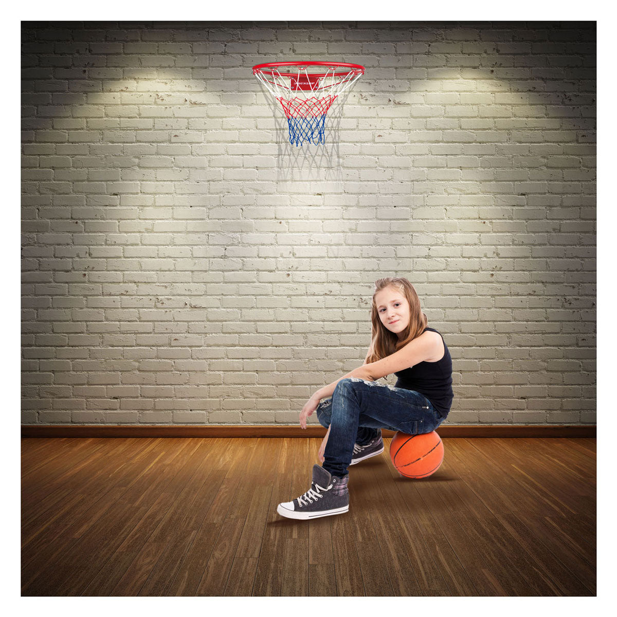 Dunlop basketbalring met net