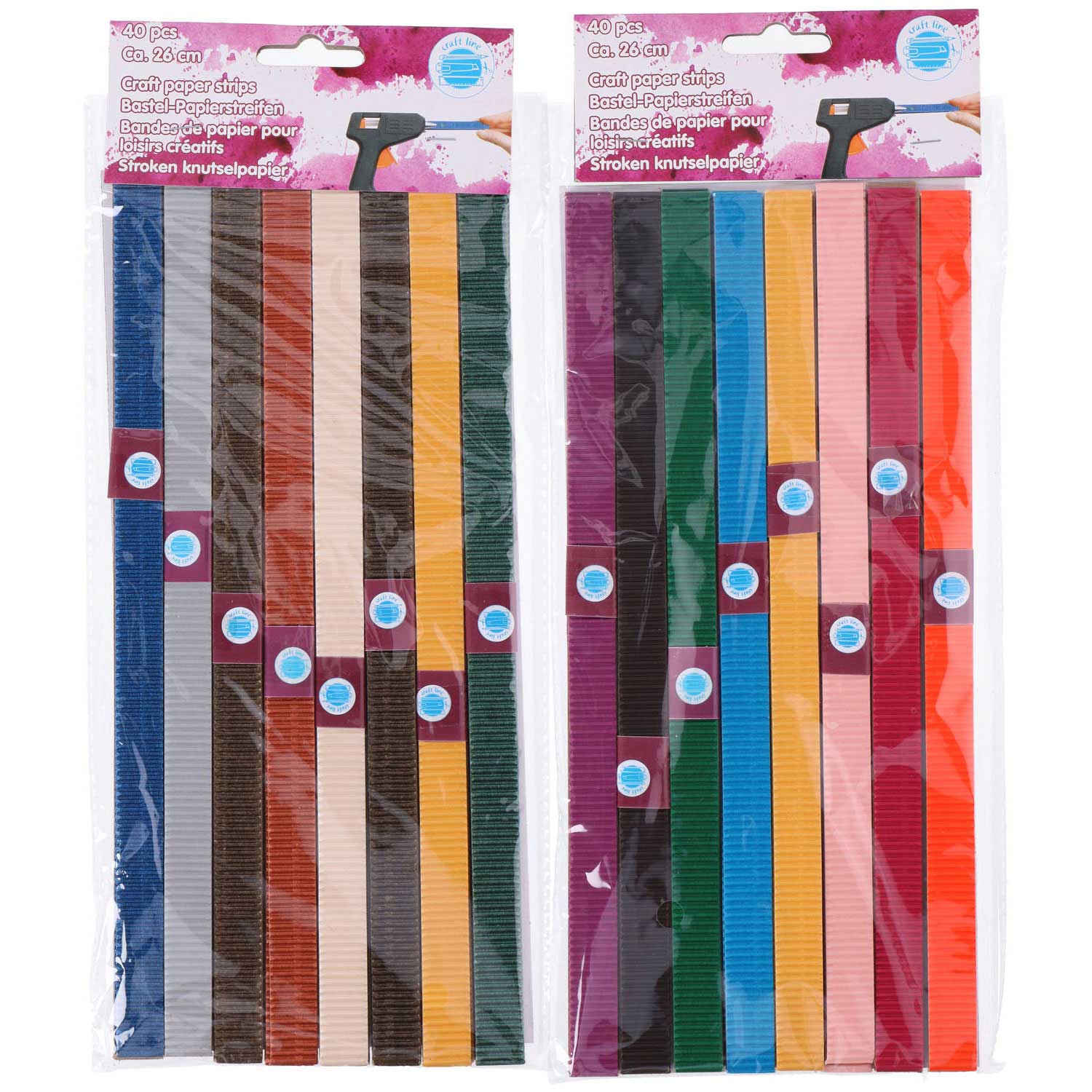 Knutsel Gestreept Papier 26cm, 40st.