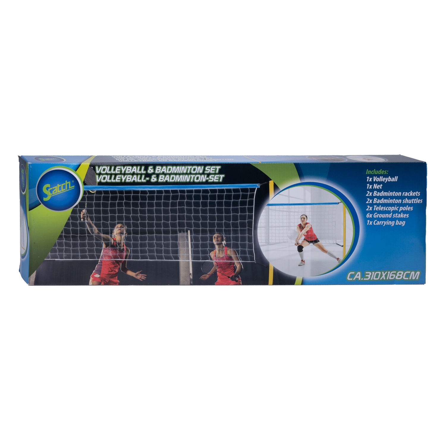 Volleybal- en badmintonset