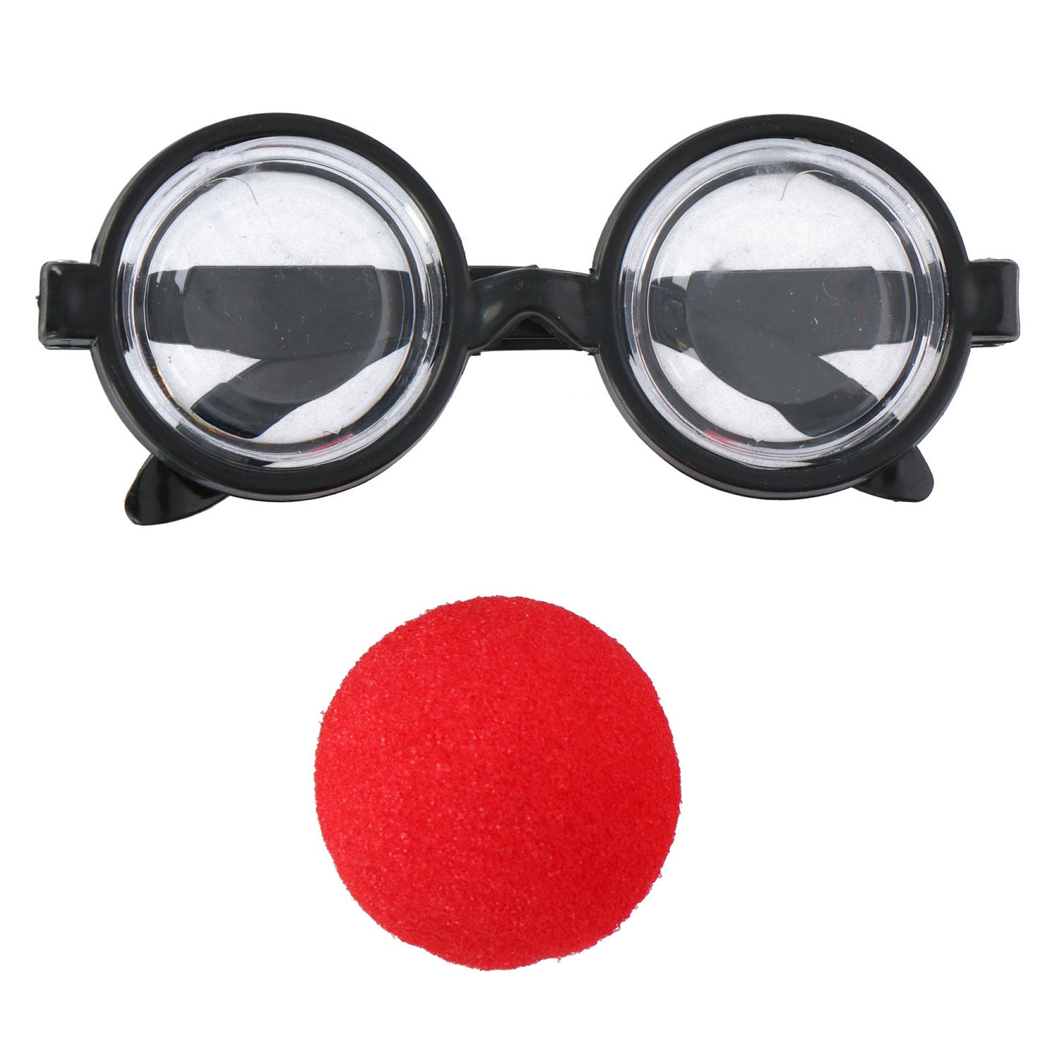 Clown met een bril op zijn neus