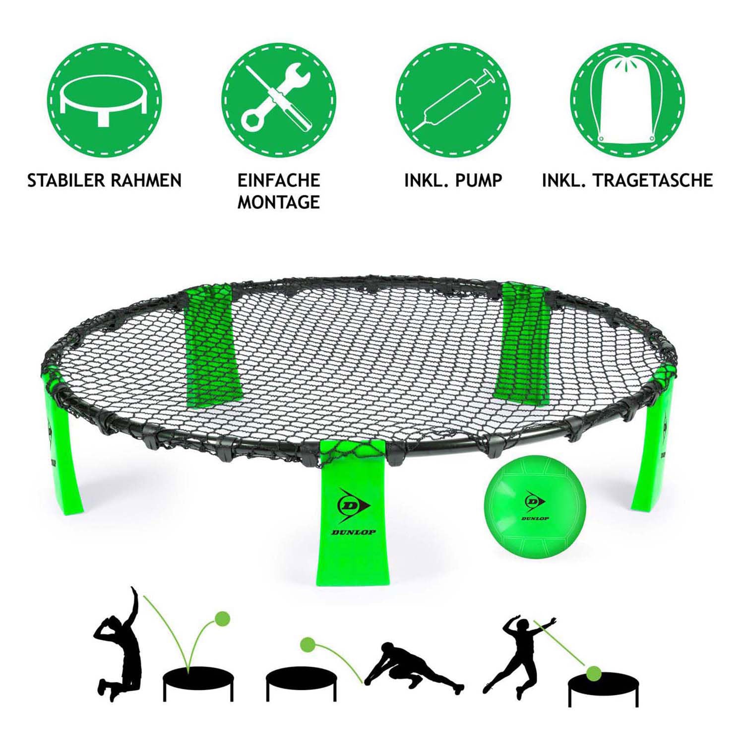 Vang-en werp spel spyderball | groen | 90cm