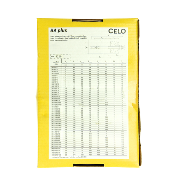 Celo 1066922 - quick fix anker ba plus 12-150 50 verzinkt 20 stuks | 2 stuks