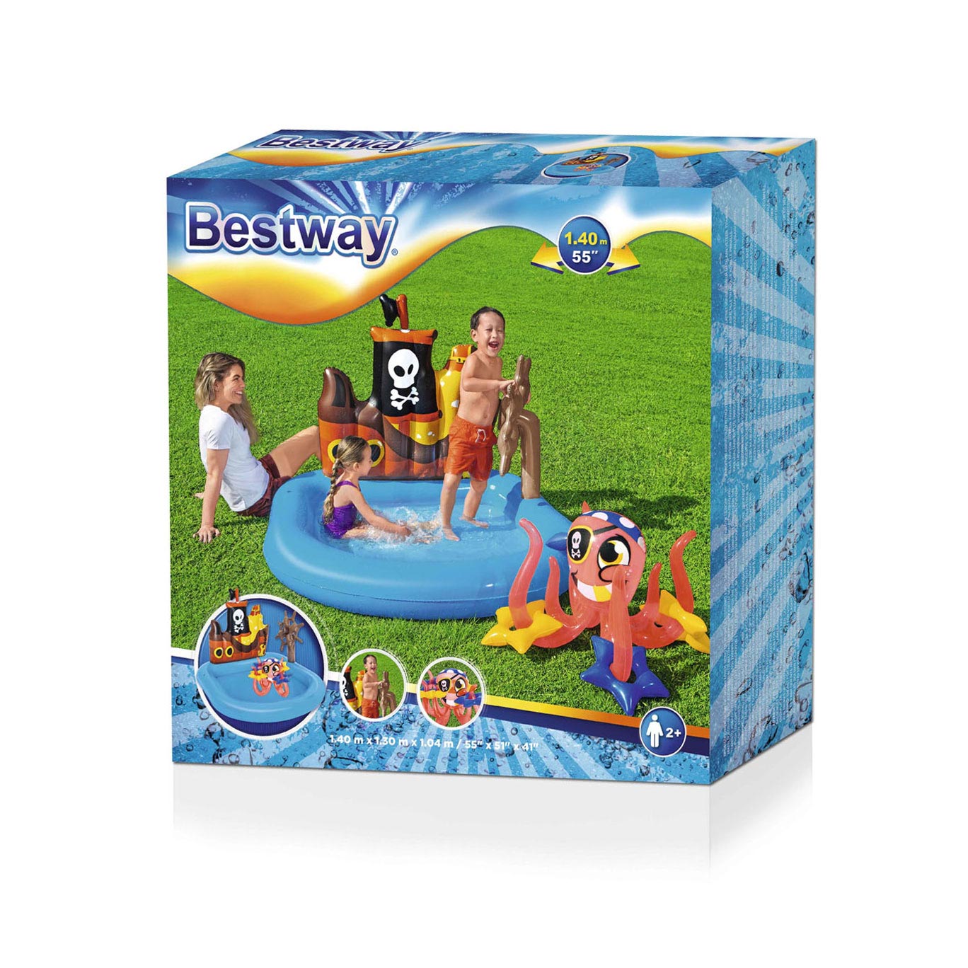 Bestway speelcentrum slaaplaars piraat zwembad, 140x130x104cm