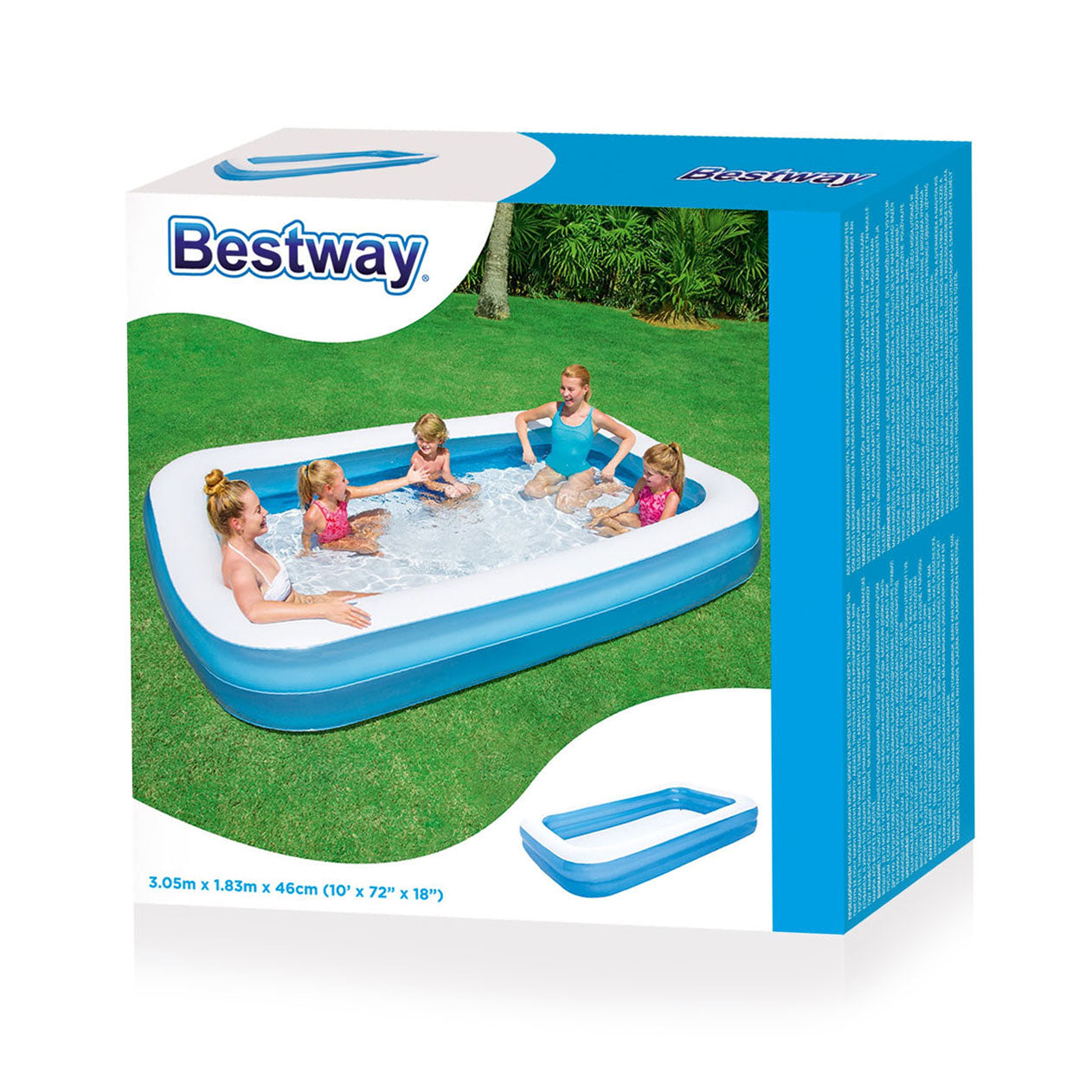 Bestway familiebad rechthoekig, 305x183x46cm