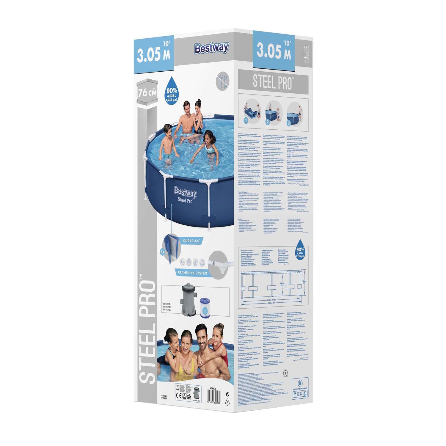 Bestway zwembad steel pro set rond, 305cm