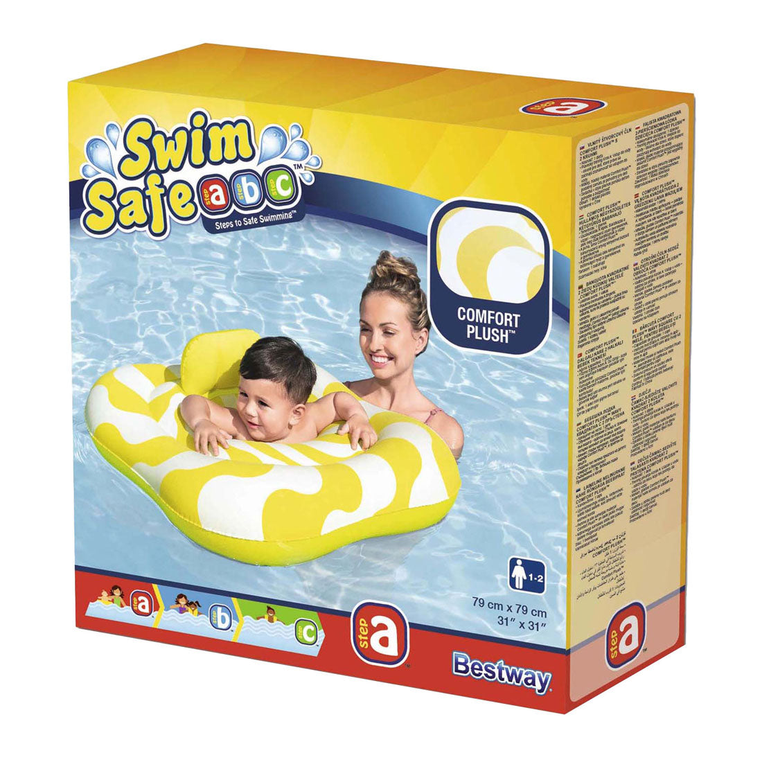 Bestway zwemzitje comfort plush babyboot zwembad 1-2 jaar multicolor.