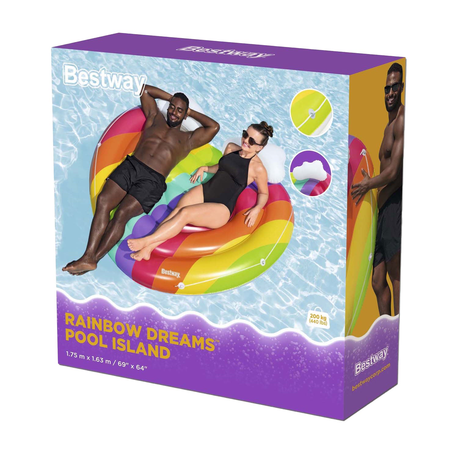 Bestway Rainbow Dreams opblaasbaar regenbooghart, 164cm