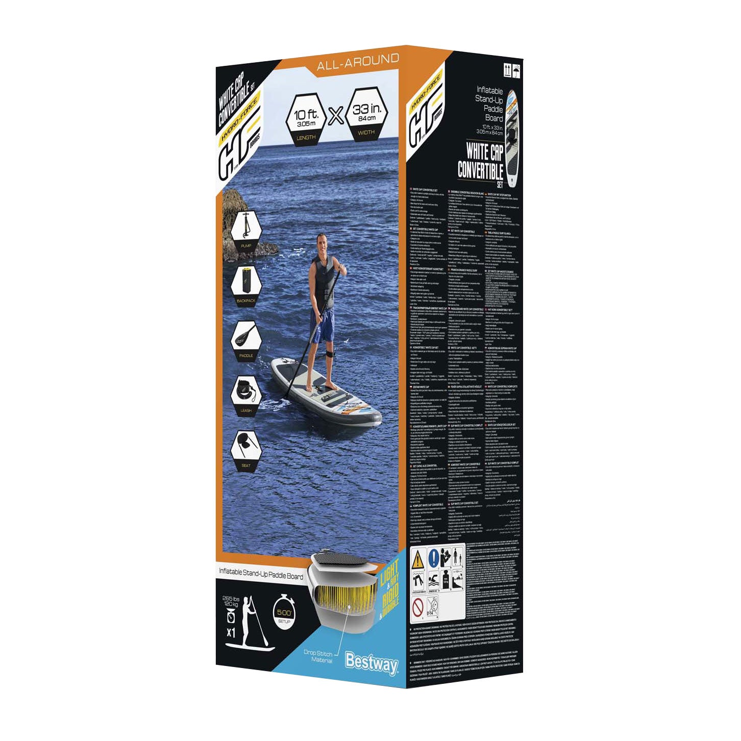 Bestway - Hydro Force White Cap Convertible SUP-set