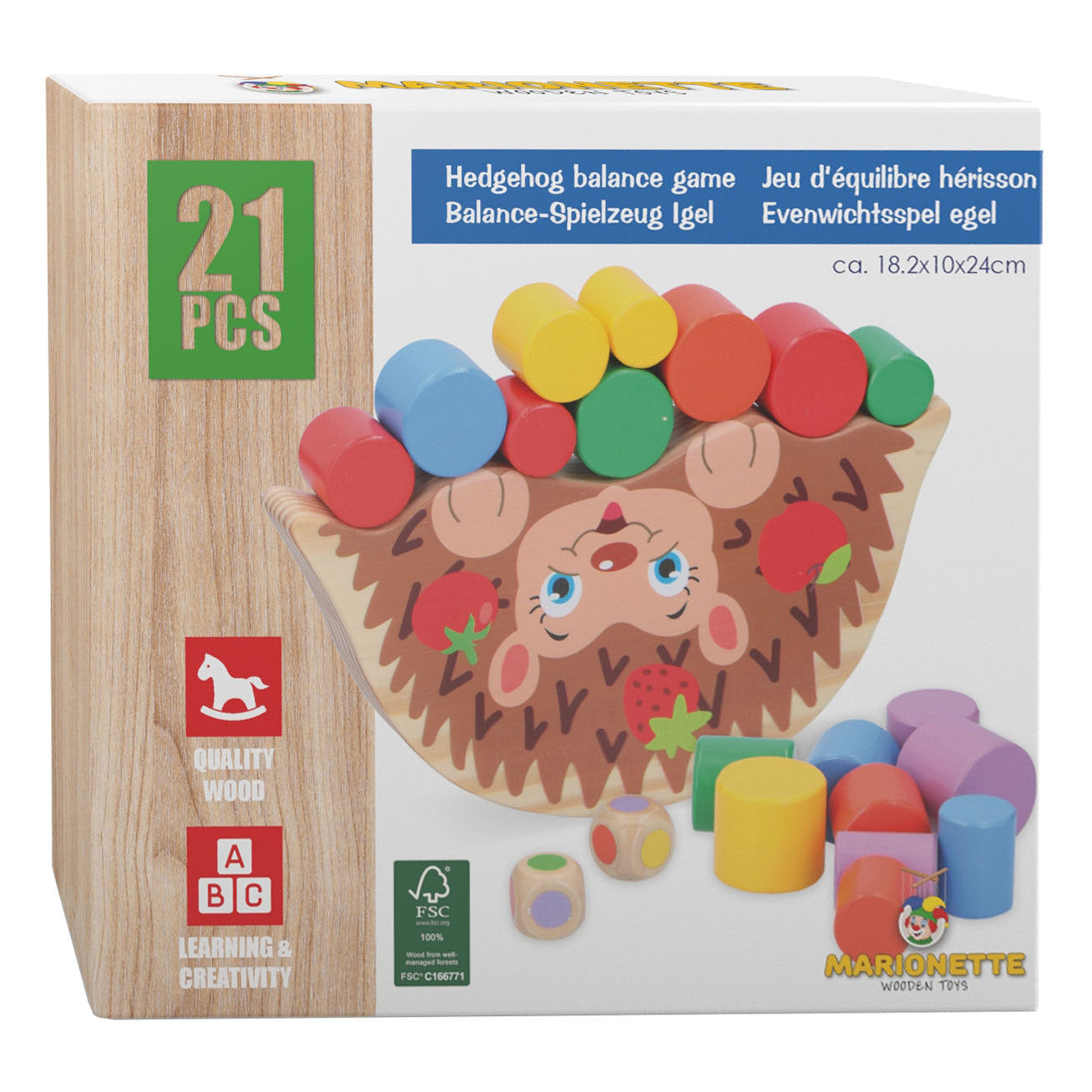 Houten balansspelegel, 21dlg.