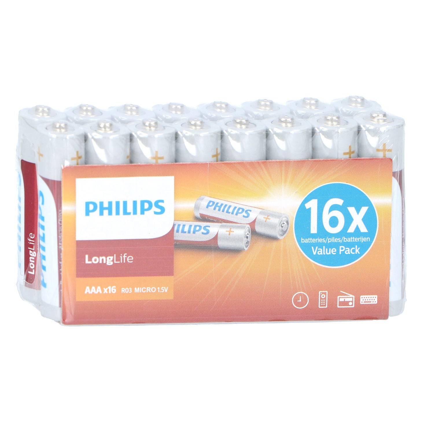 Philips longlife AAA-batterij, 16st.