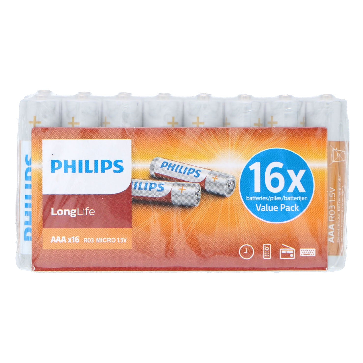 Philips longlife AAA-batterij, 16st.