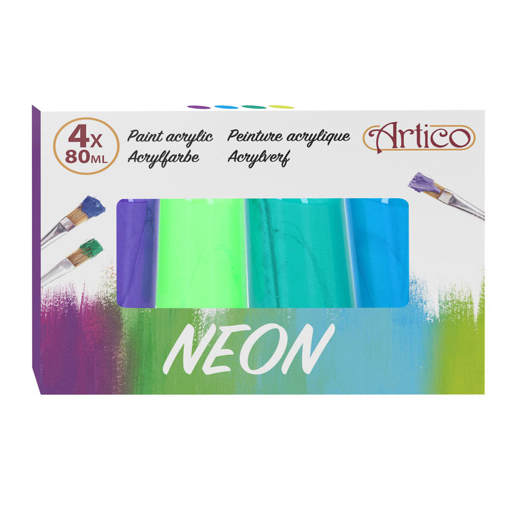 Acrylverf neon, 4dlg.