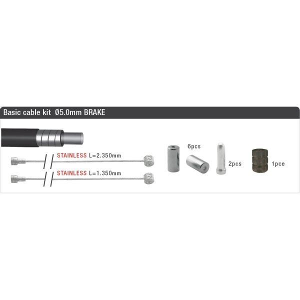 remkabel set universeel 2015009 zwart 8-delig