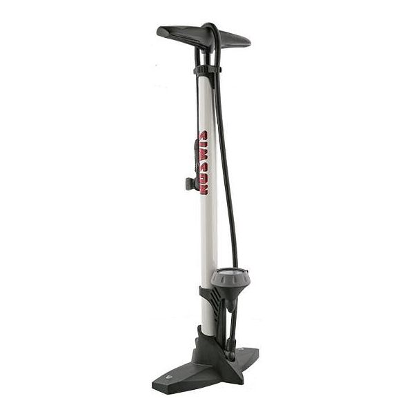 fietspomp met manometer staal 61 cm wit (020601)