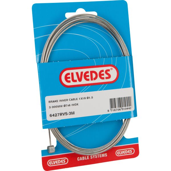 Elvedes rem binnenkabel RVS 4m 2 nippels ton 7x6 peer 5,5x10