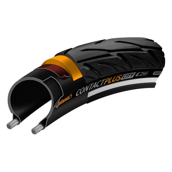 Continental buitenband contact plus city 37-622 (28x1.40) zwart reflex