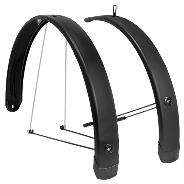 Eurofender spatbord set tempo square 28 inch 65mm - zwart