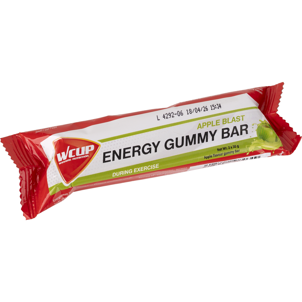 Wcup - energie kauwgom reep appel blast 60 gram 24 stuks