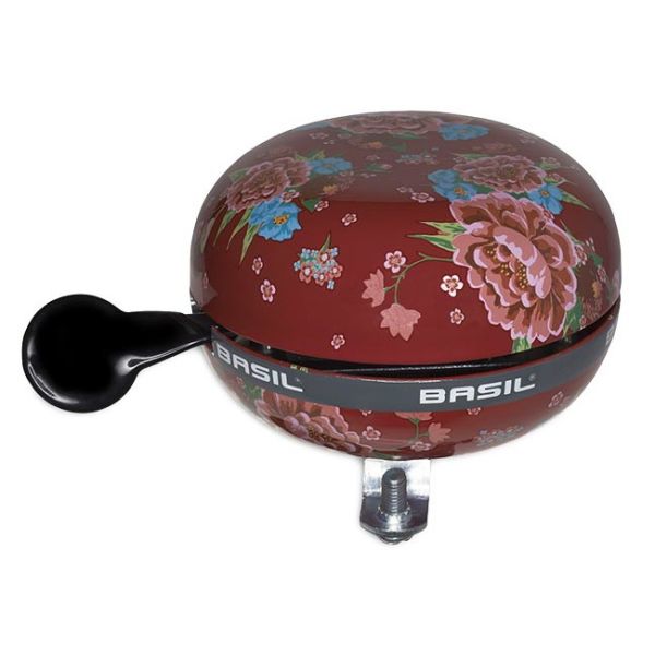 Basil Bloom - fietsbel - 80 mm - rood met bloemen