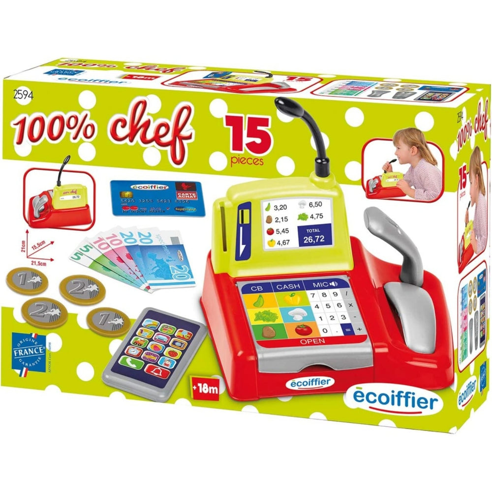 Ecoiffier 100% chef-kassa speelset
