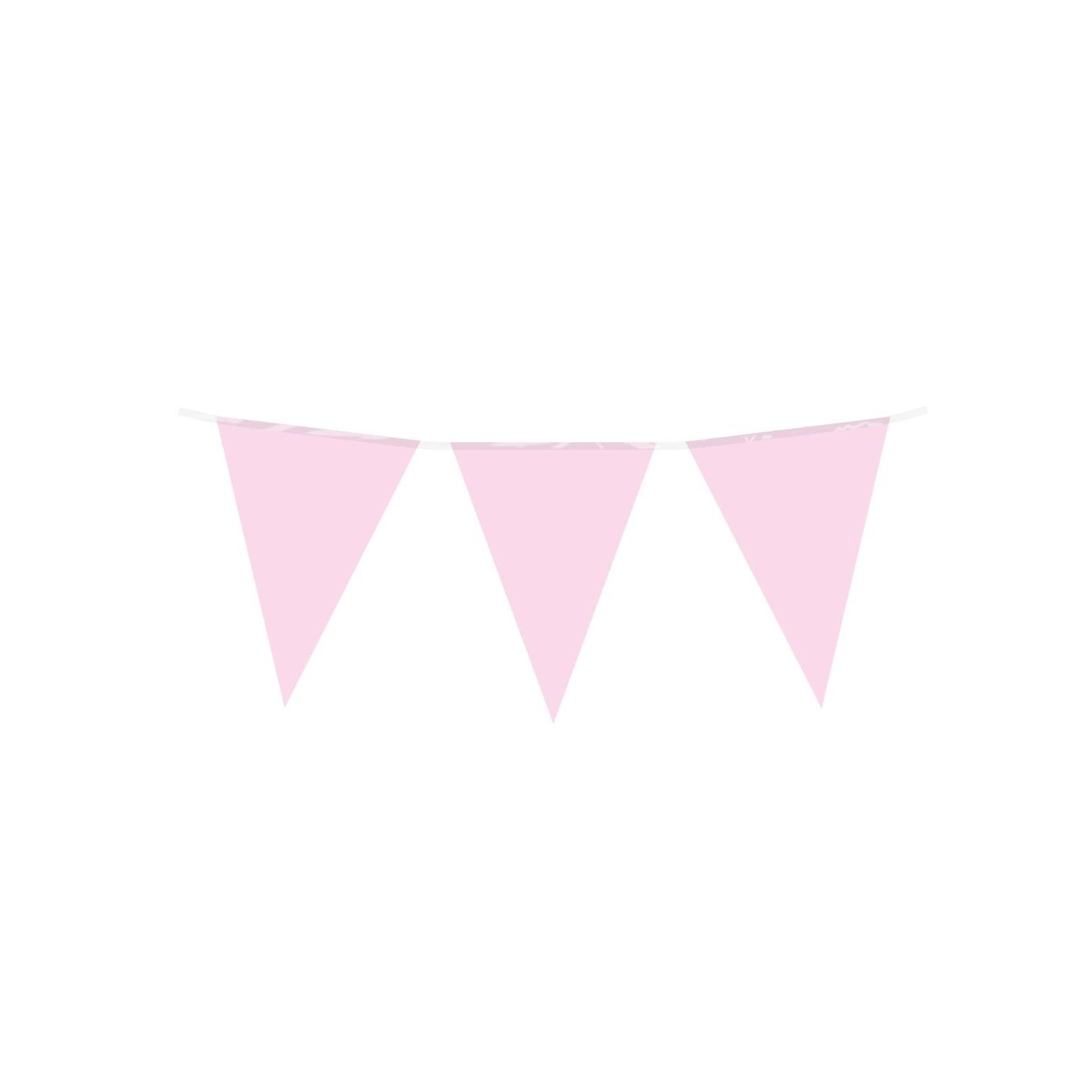 Paperdreams party vlag - baby roze 10 meter pe polyetheen
