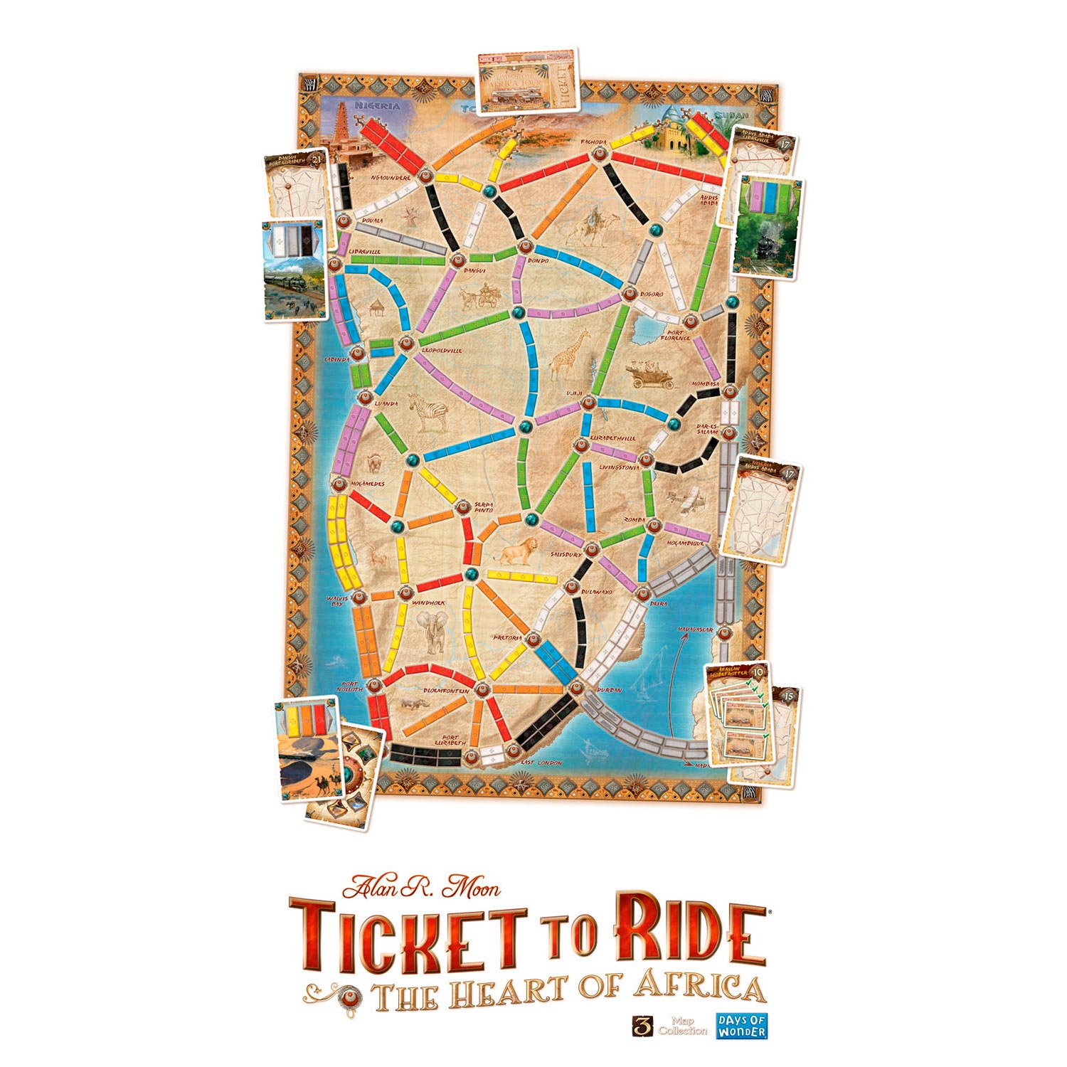 Asmodee-ticket voor een ritje in het Afrikaanse bordspel