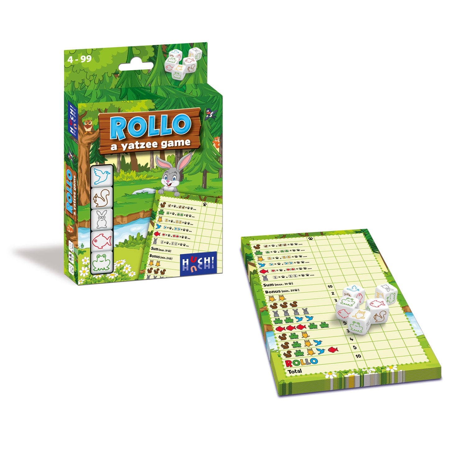 Hutch rollo: yatzee spel - dieren vanaf 4 jaar 2-6 spelers