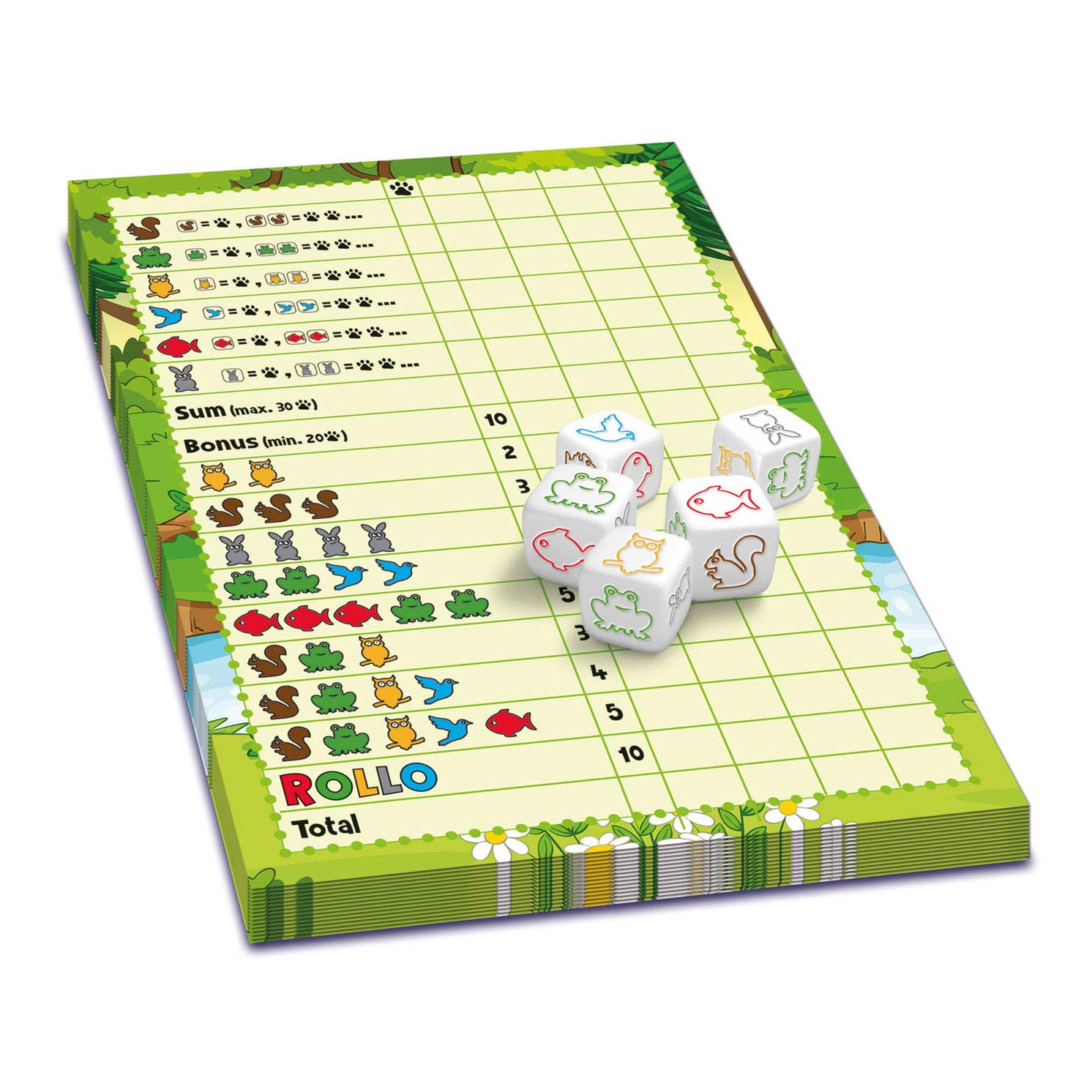 Hutch rollo: yatzee spel - dieren vanaf 4 jaar 2-6 spelers