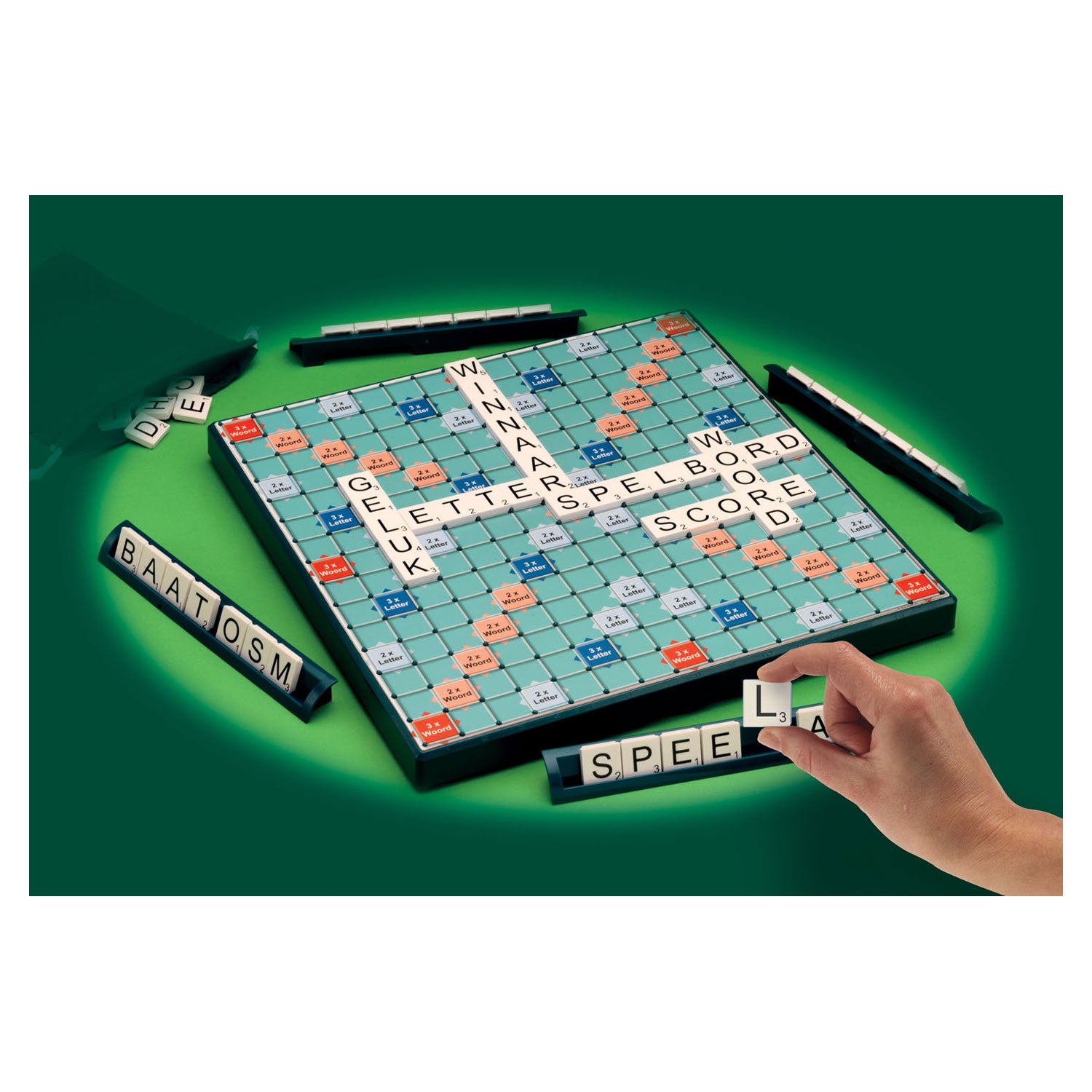 Megableu scrabble xl - het klassieke woordspel in extra groot formaat - bordspel voor de hele familie - 2-4 spelers - grote letters met tilelock-systeem