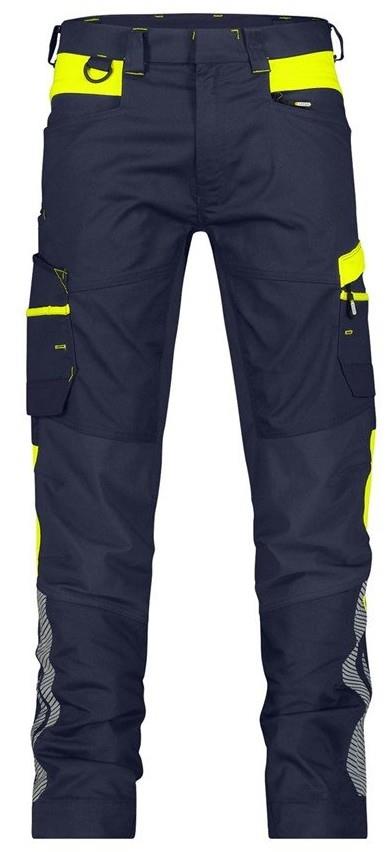 Dassy broek hong kong p k 245gr nachtblauw fluogeel 50