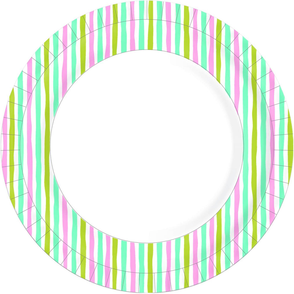 Borden strepen multi 22 cm 10 stuks