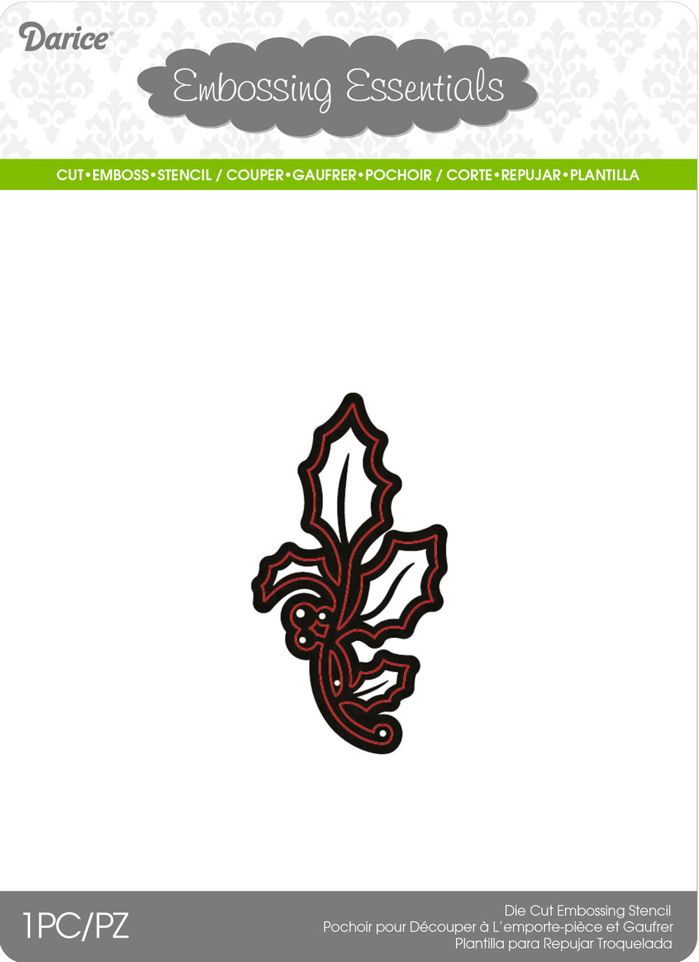 Darice • die cut stencil holly small