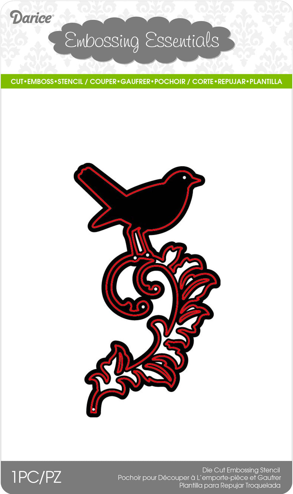 Darice • die cut stencil bird on branch 61x105mm