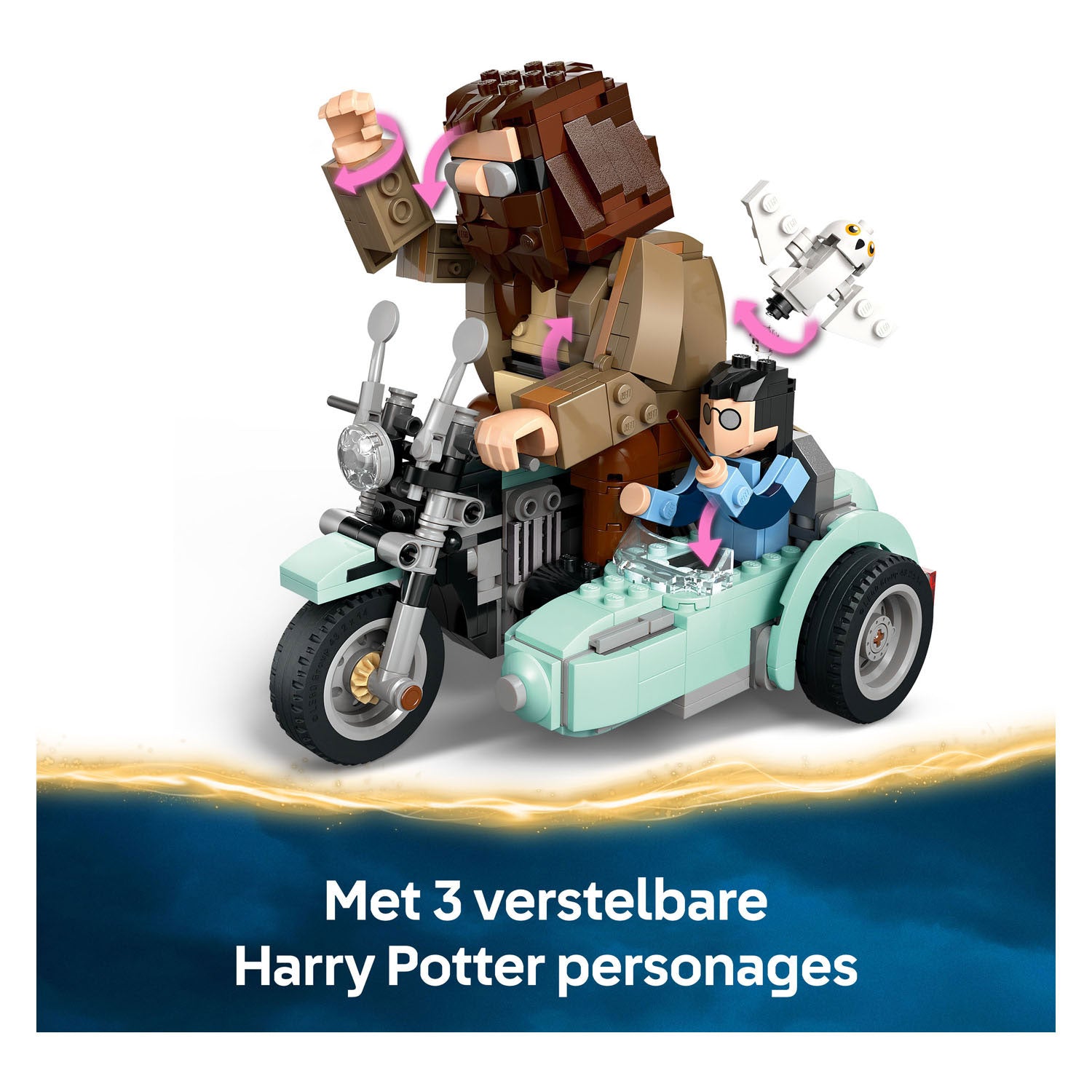 Lego harry potter™ hagrid™ en harry's rit op de motor magisch - 76443