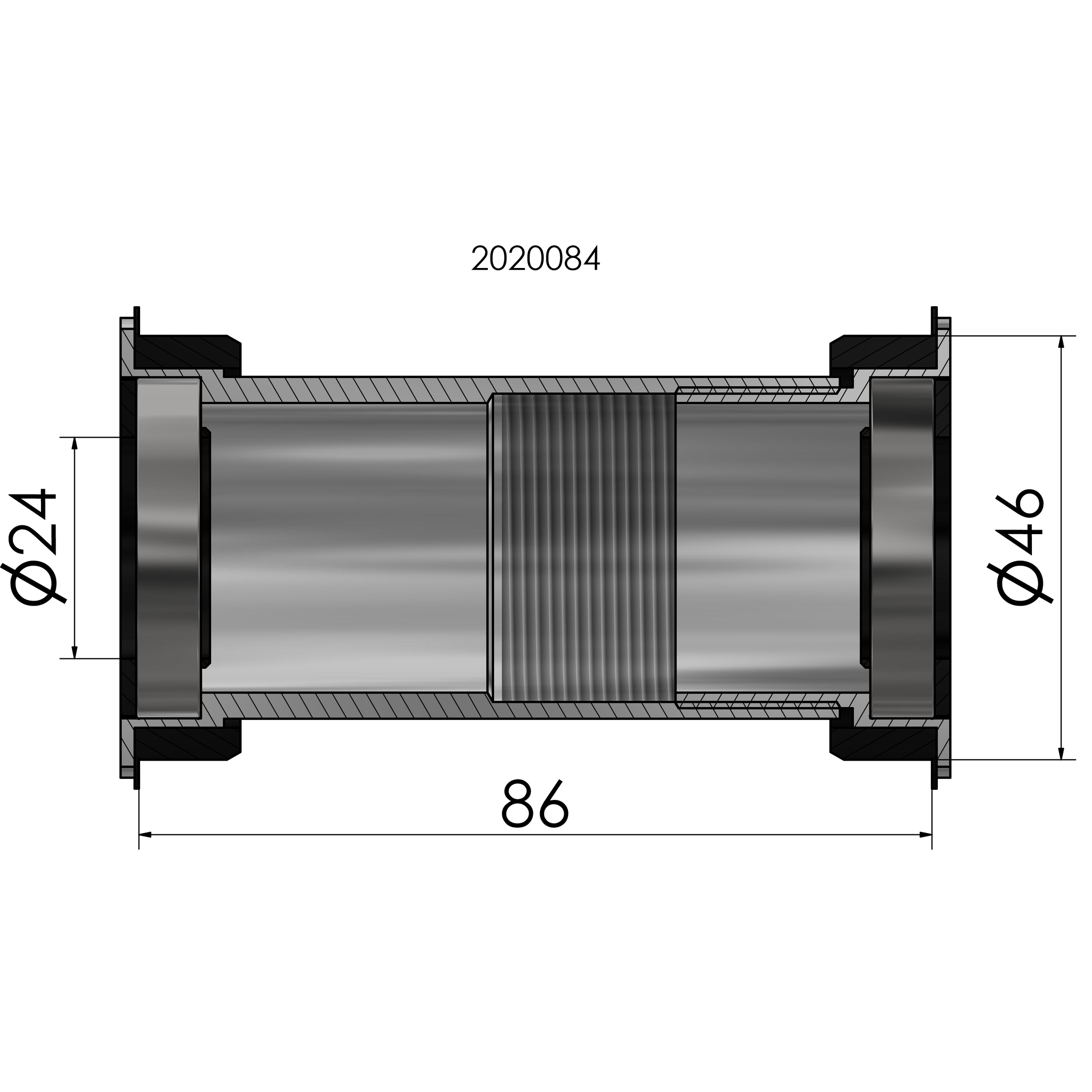 Boîtier de pédalier Twist fit Elvedes pour BB386 Shimano 46 x 86 mm
