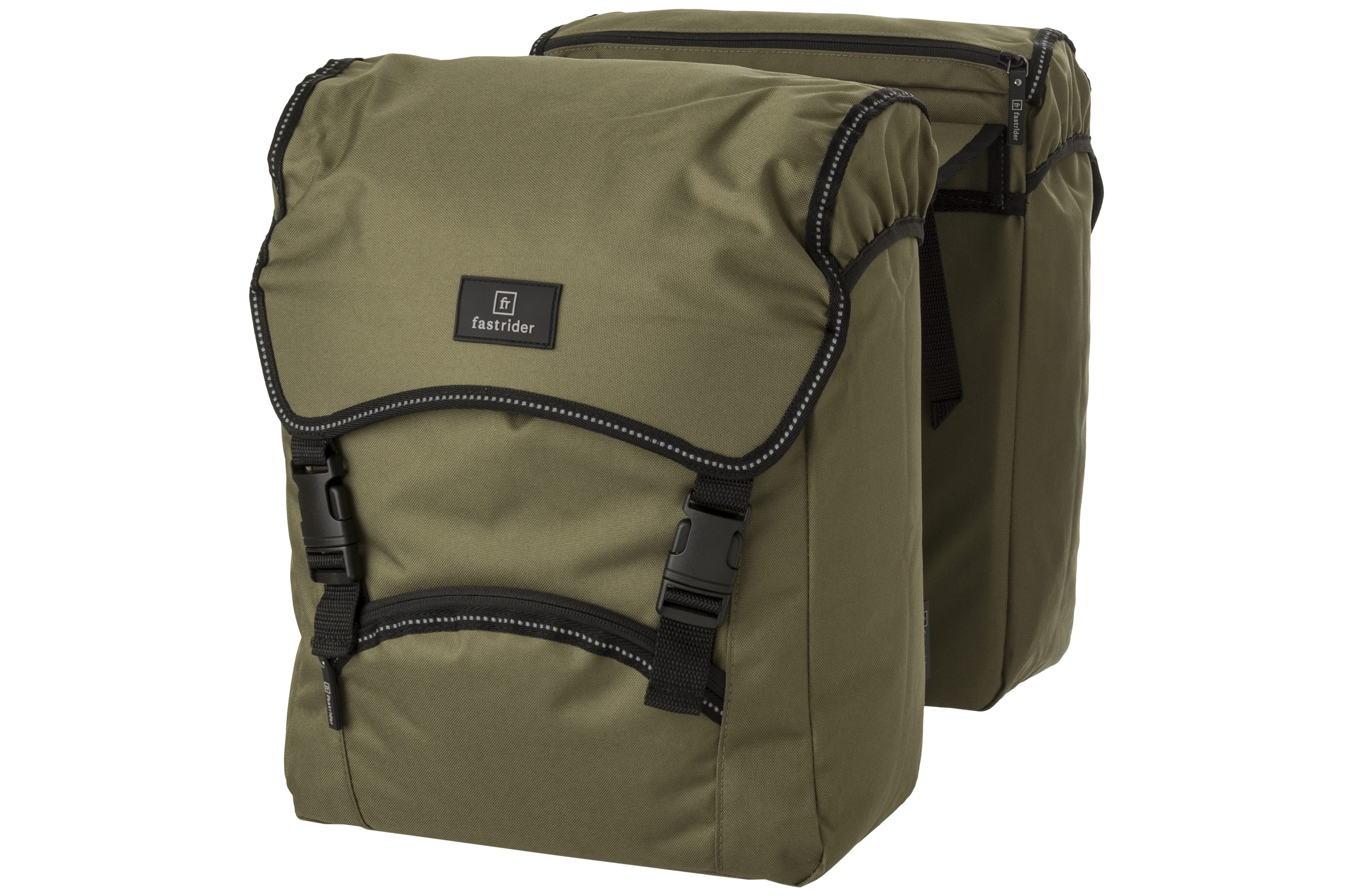 Fastrider unibag traffic - dubbele fietstas - inclusief regenhoes - waterafstotend - 28 liter - groen