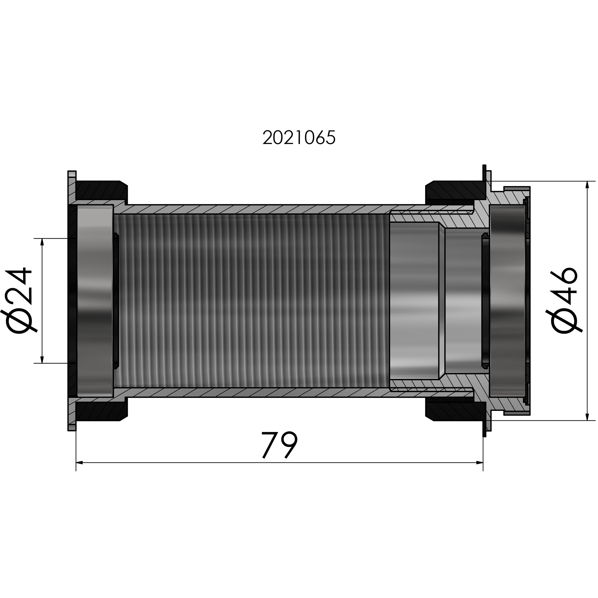 Elvedes trapas adapter Twistfit BB Rechts Shimano 24mm