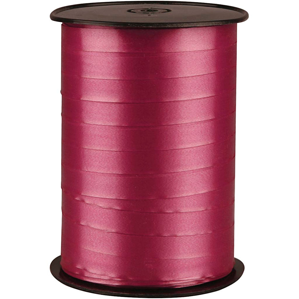 Cadeaulint, b: 10 mm, glossy, robijnrood, 250 m 1 rol