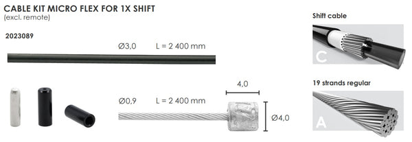 Elvedes schakel kabelkit micro flex ø3,2mm 2500mm 2500mm