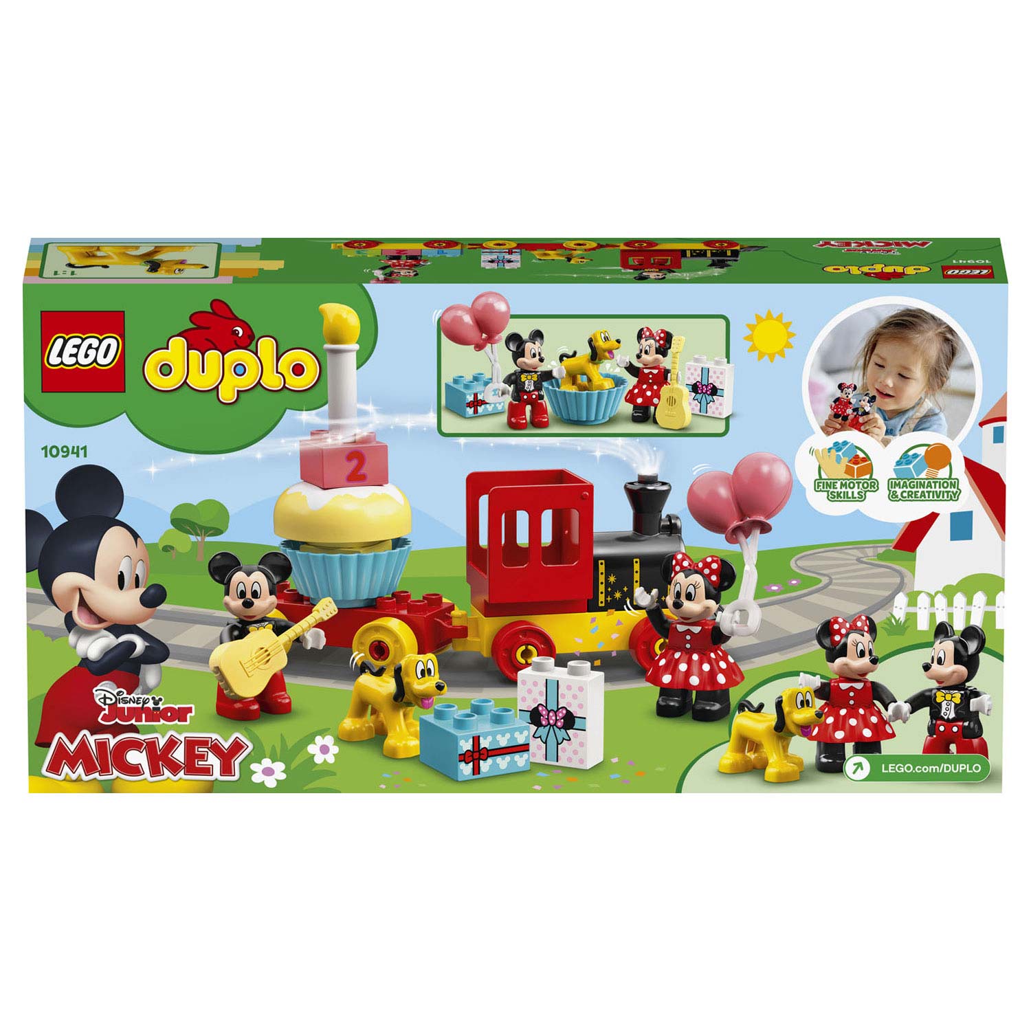 Lego duplo disney mickey minnie verjaardagstrein, bouwbaar speelgoed voor peuters 10941