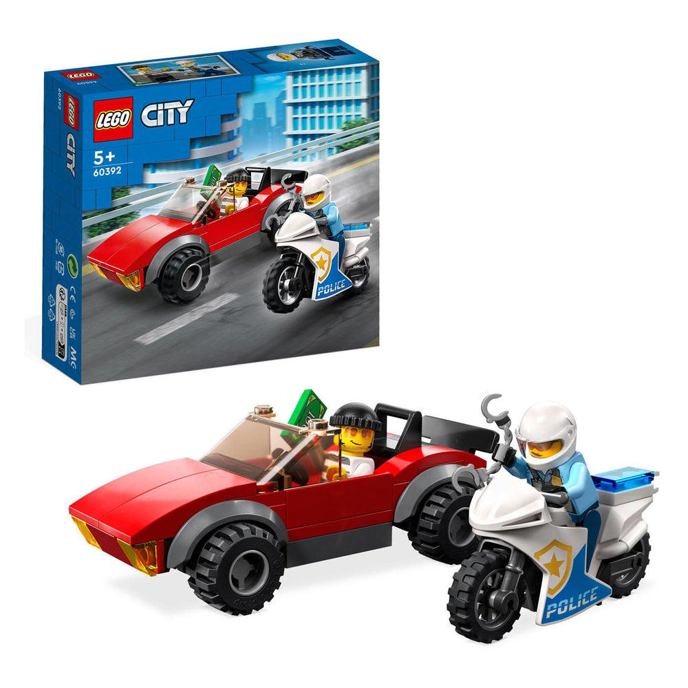 LEGO City 60392 Achtervolgende Auto op Politiemotor